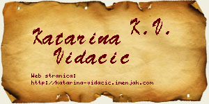 Katarina Vidačić vizit kartica